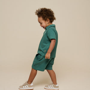 Textured Jersey Shorts - Kids - Tropical Green | 101219 Sonny