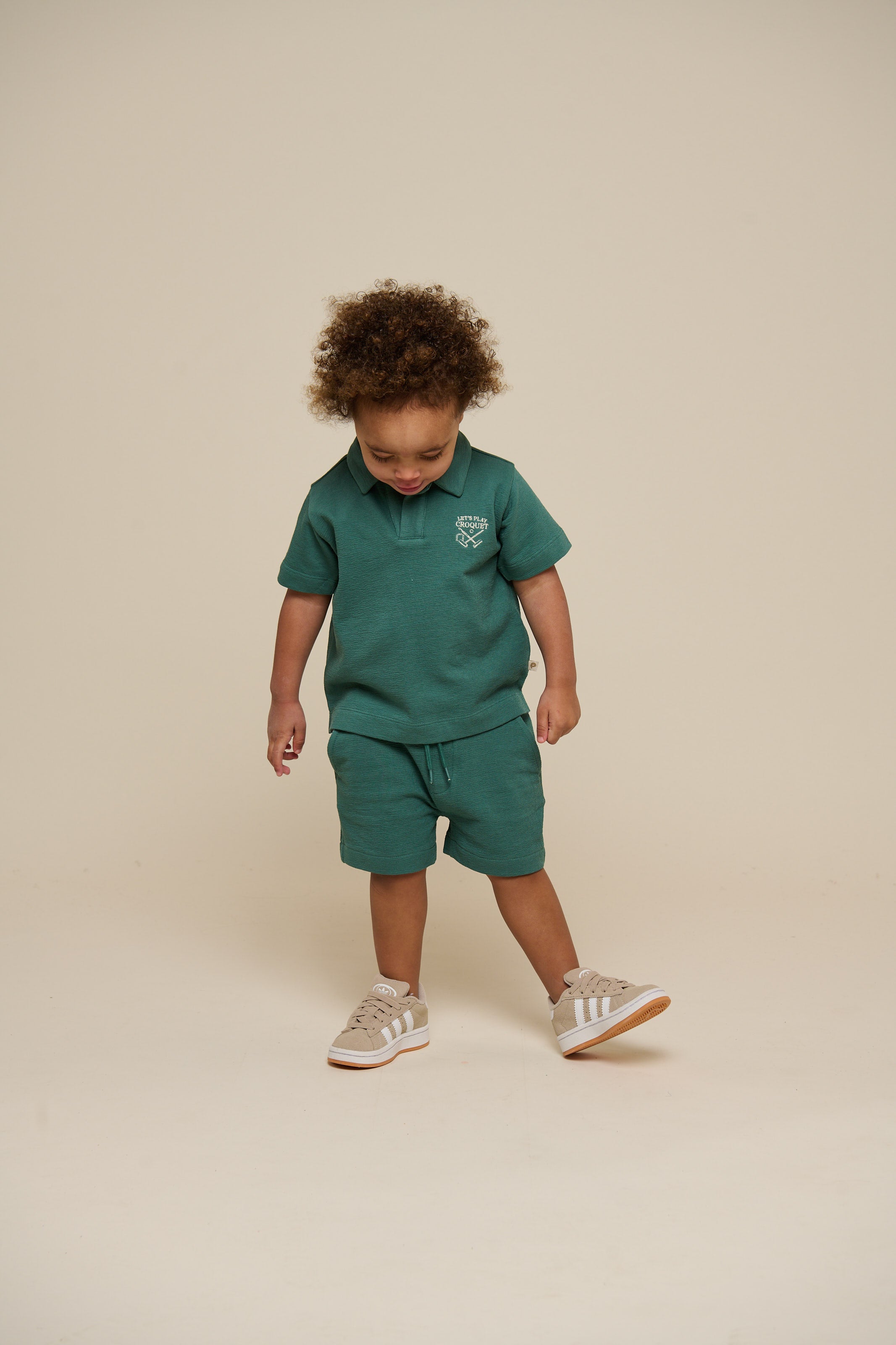 Textured Jersey Polo T-shirt - Kids - Tropical Green | 101215 Sonny