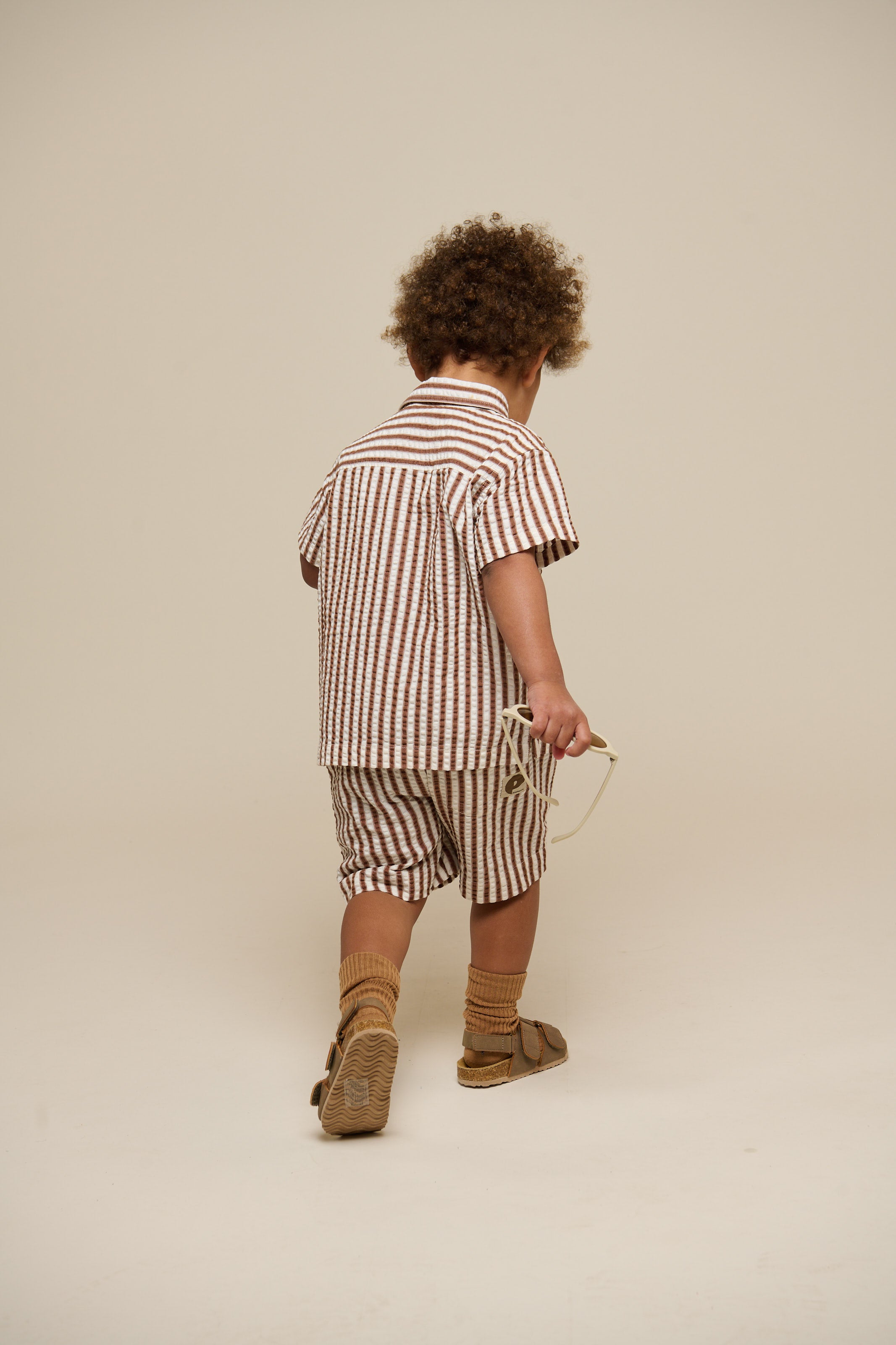 Striped Seersucker Shirt - Kids - Brown | 101185 Frank