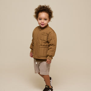 Striped Seersucker Shorts - Kids - Brown | 101187 Frank