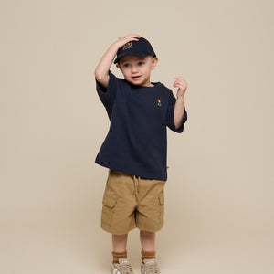 Waffle T-shirt - Kids - Navy | 101152 Evan