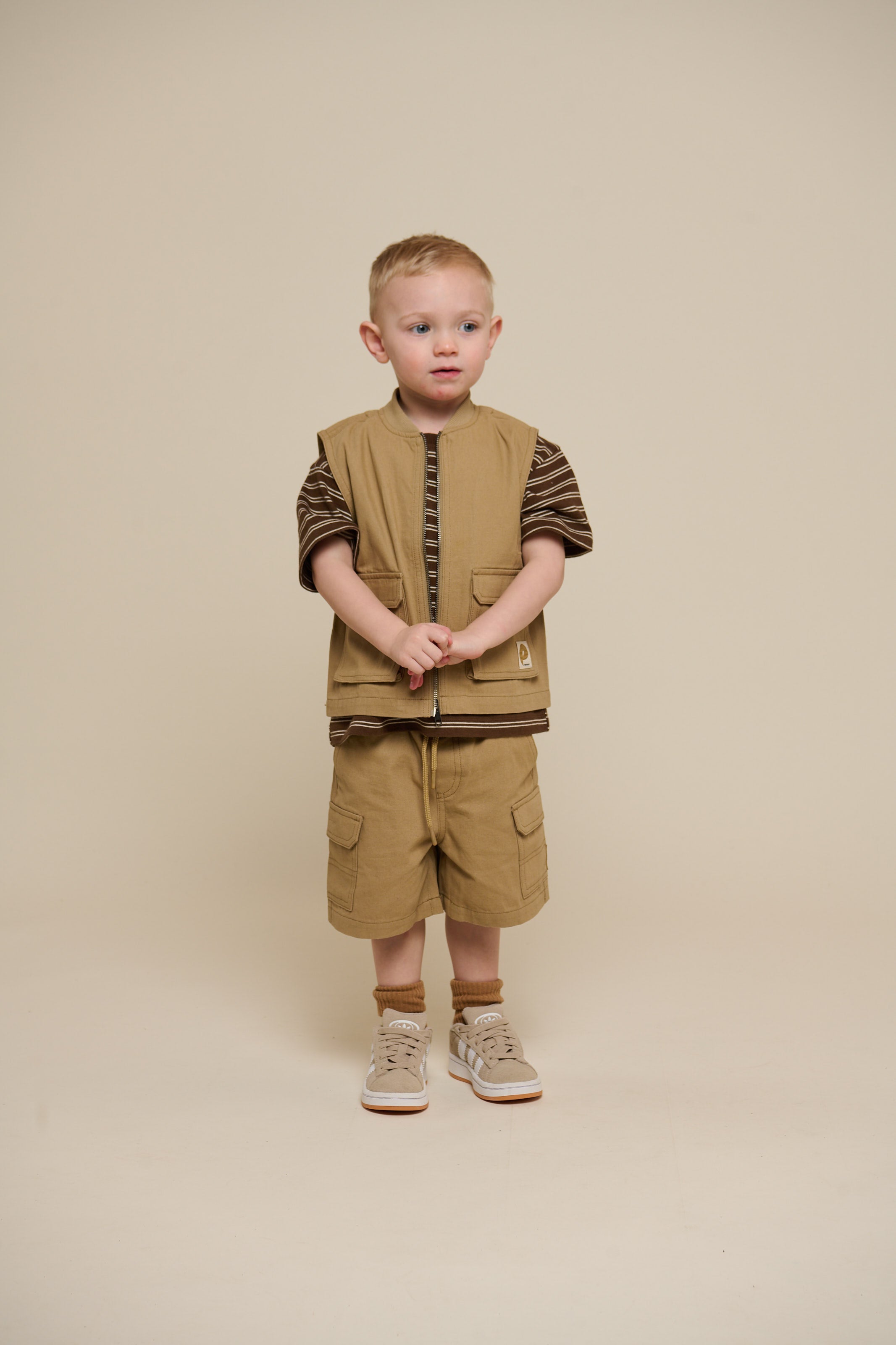 Canvas Cargo Gilet - Kids - Khaki | 101128 Isack