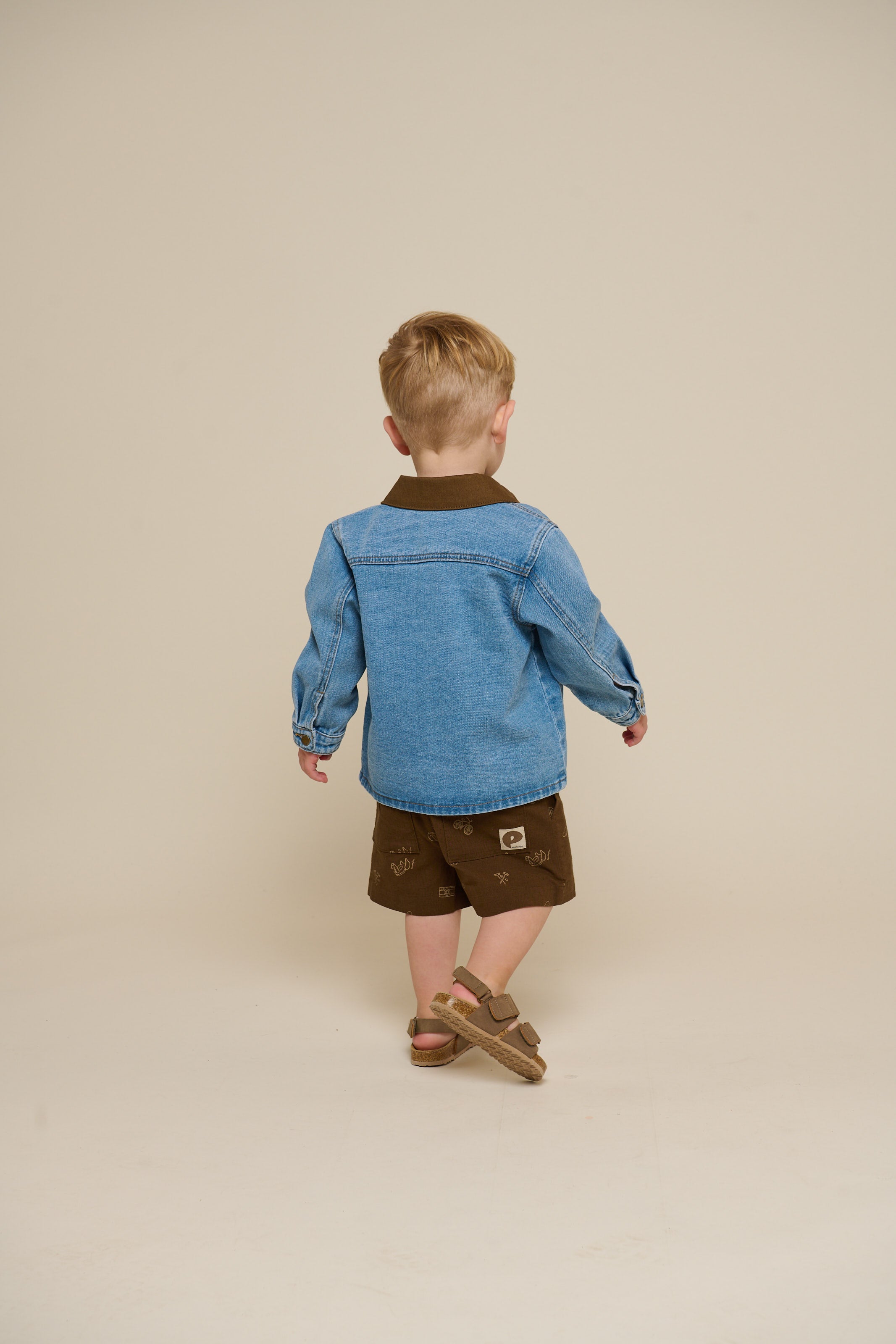 Printed Linen Mix Shorts - Kids - Dark Brown | 101171 William