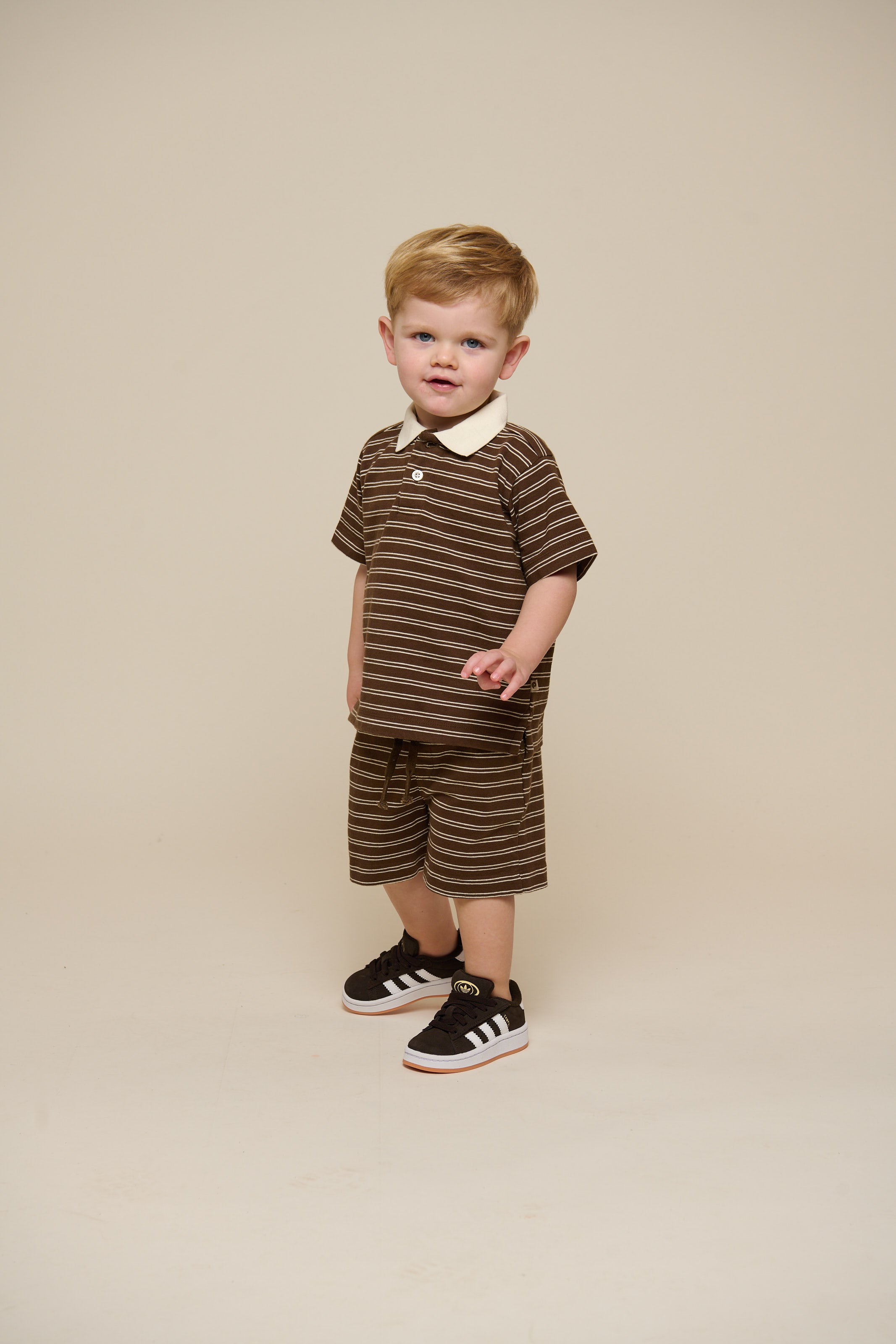 Striped Jersey Poloshirt - Kids - Dark Brown | 101173 Otto