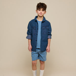 Striped Jersey Shorts - Tween - Dusty Blue | 101184 Otto