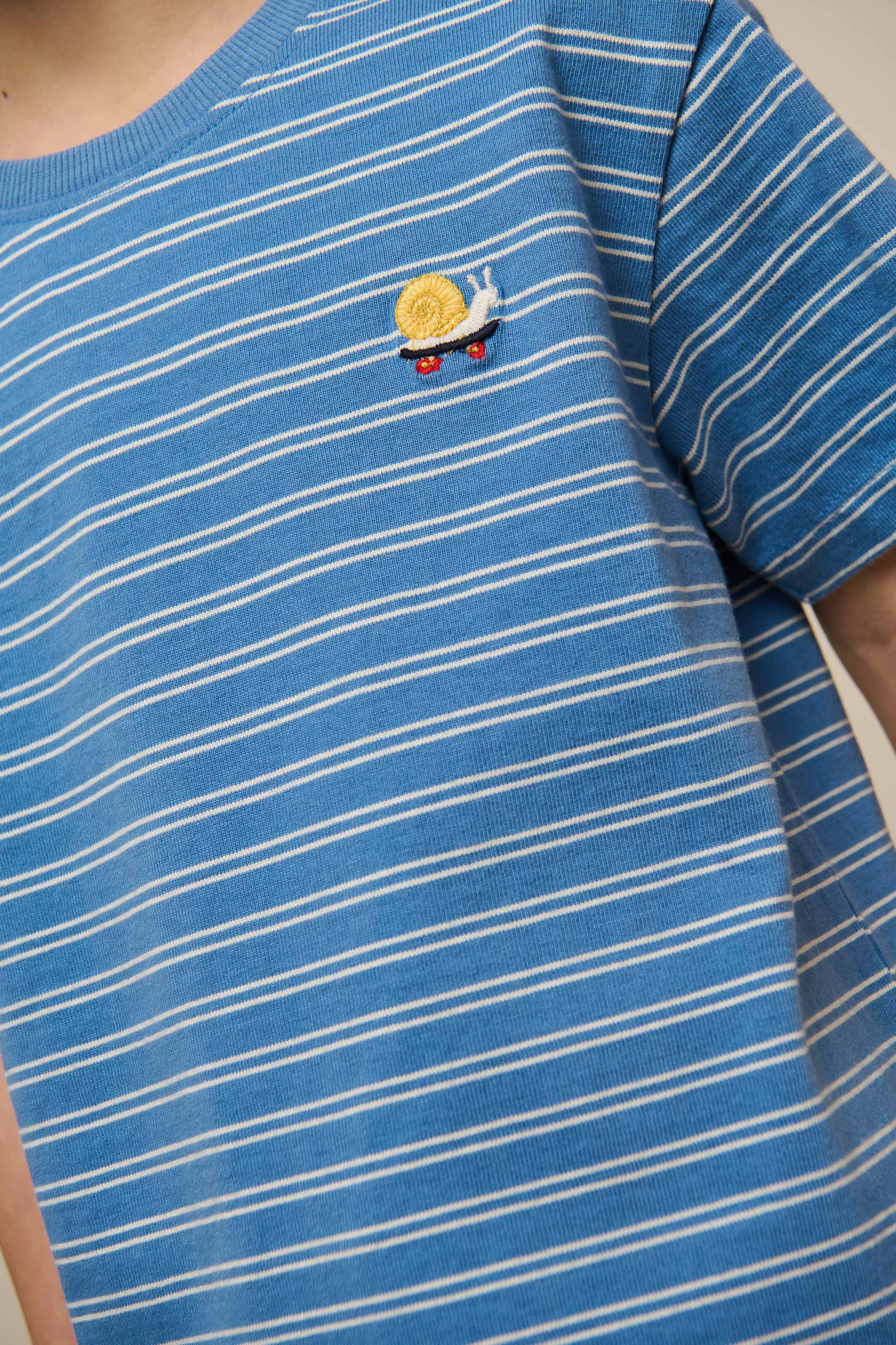 Striped T-shirt - Tween - Dusty Blue | 101180 Otto