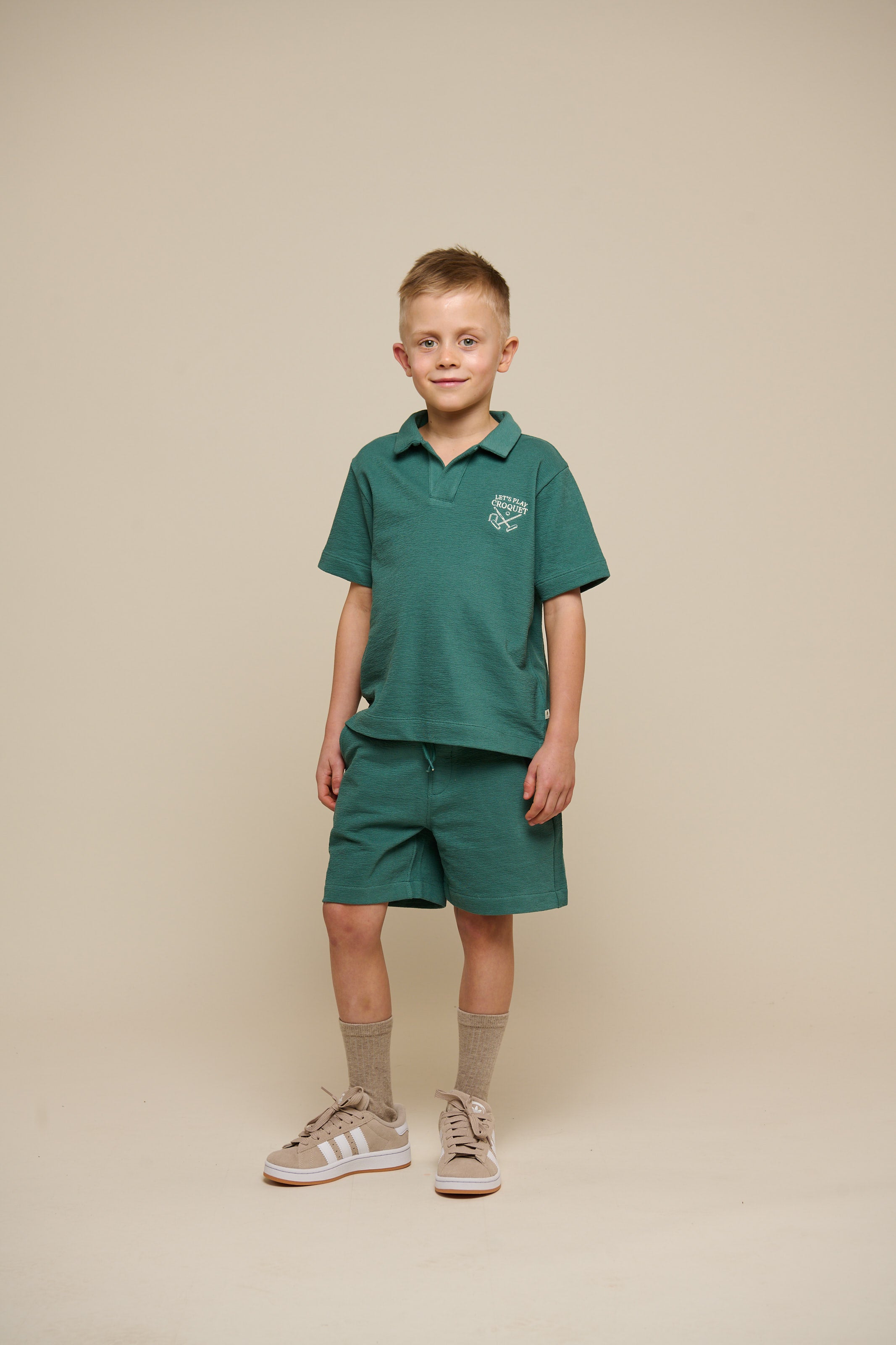 Textured Jersey Polo T-shirt - Tween - Tropical Green | 101216 Sonny