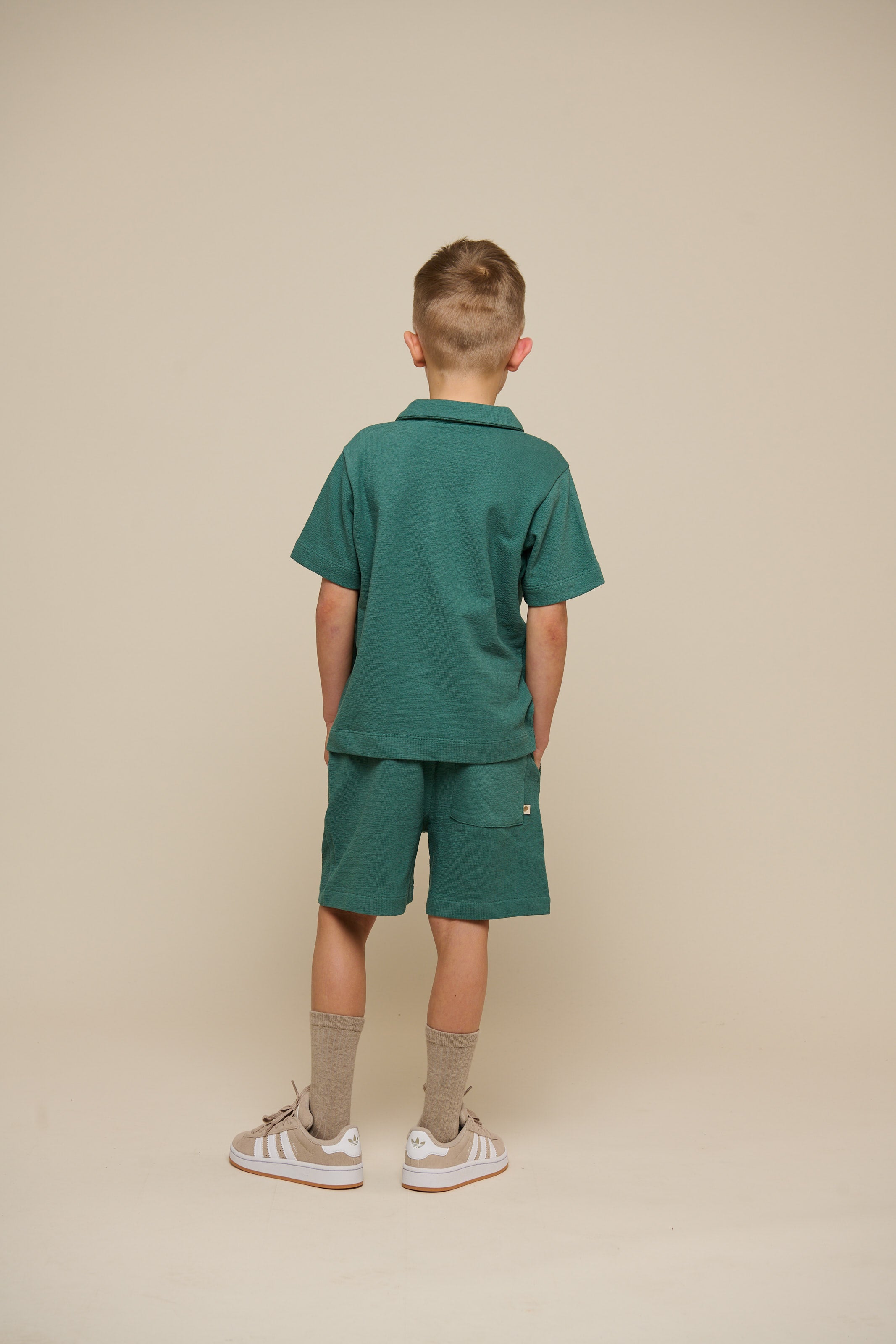 Textured Jersey Polo T-shirt - Tween - Tropical Green | 101216 Sonny