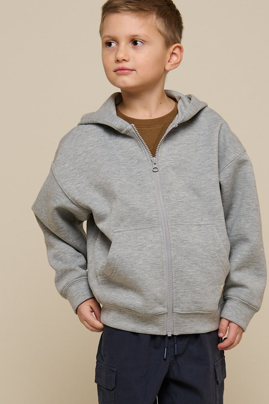 Scuba Hoodie mit Reißverschluss - Tween - Grey Melange | 100641 Liam