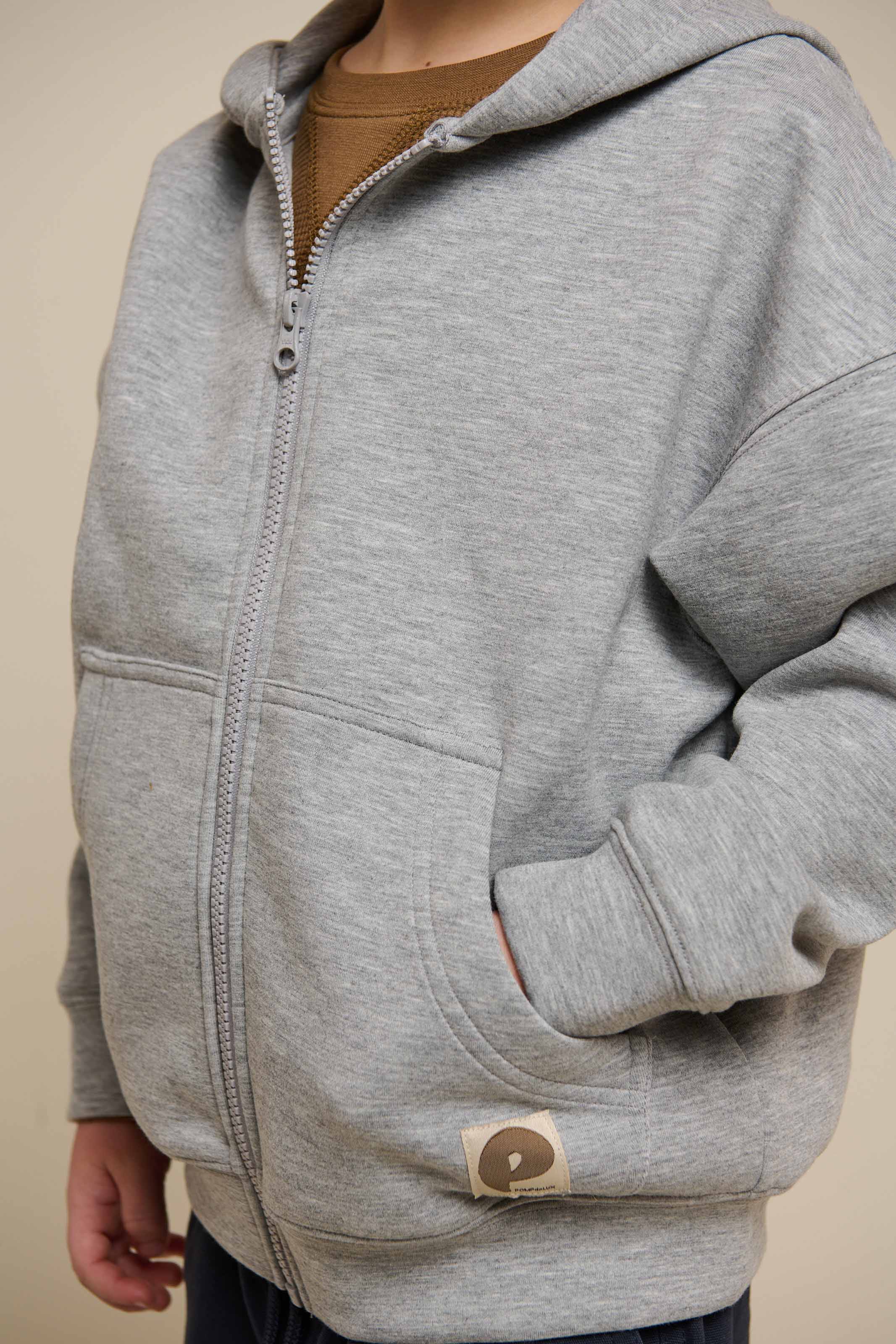 Scuba Zip Hoodie - Tween - Grey Melange | 100641 Liam