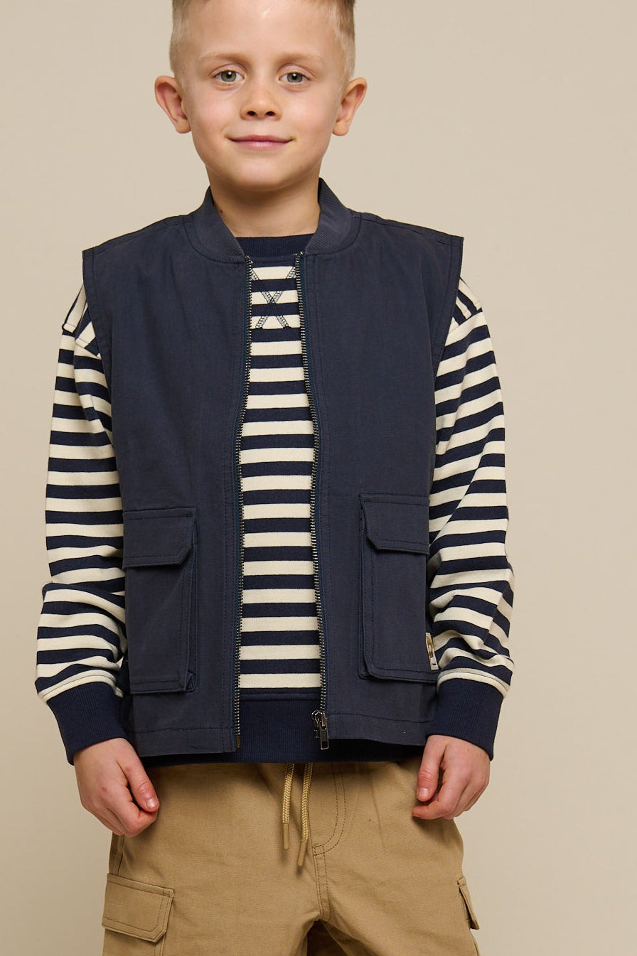 Gestreiftes Crewneck Sweatshirt - Tween - Navy Stripe | 101345 Cole