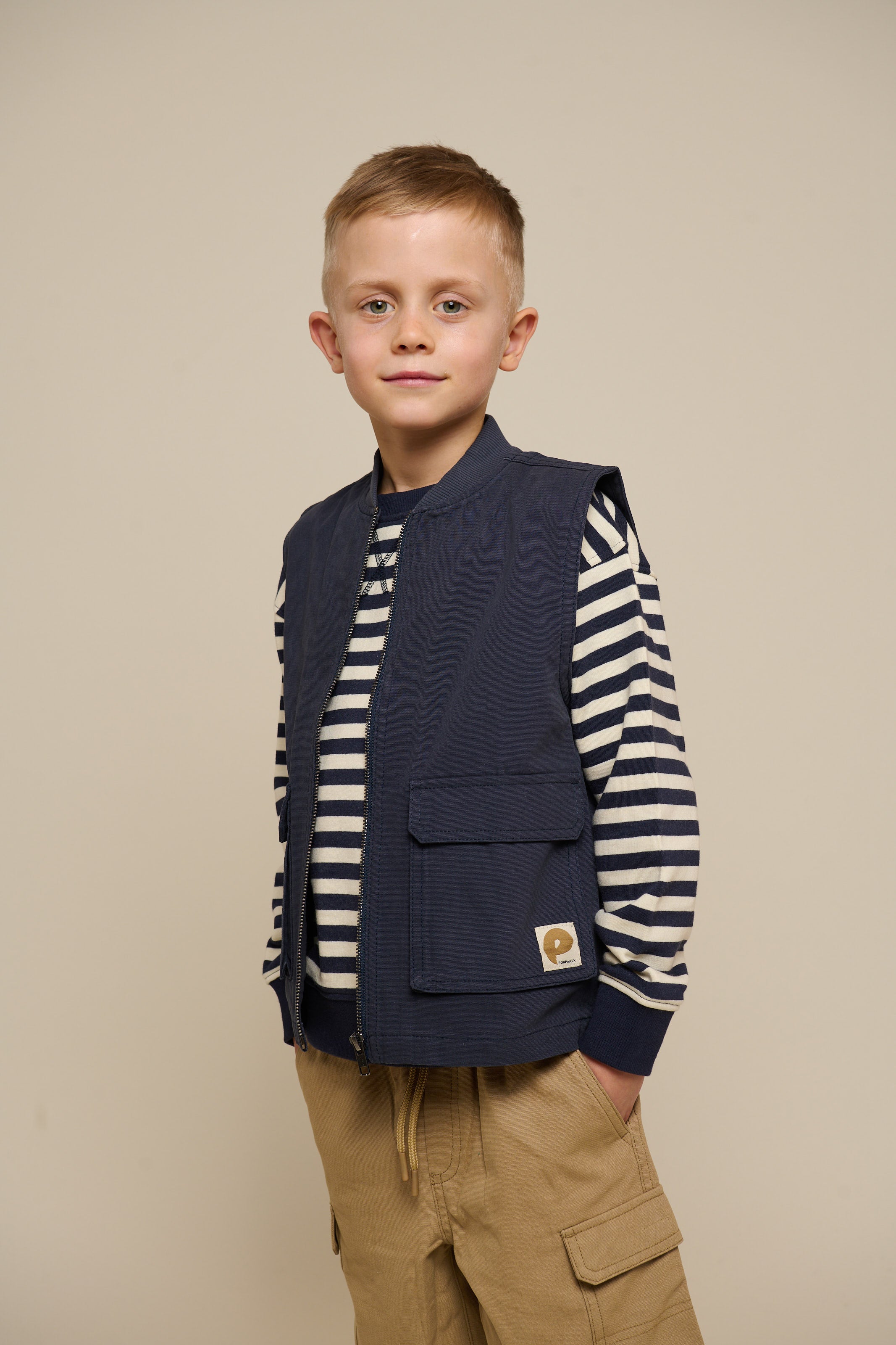 Striped Crewneck Sweatshirt - Tween - Navy Stripe | 101345 Cole