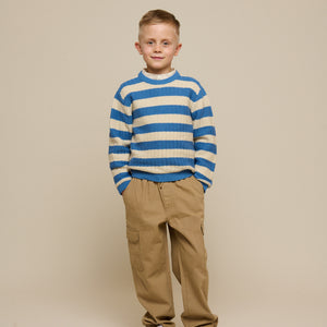 Knit Striped - Tween - Dusty Blue / Offwhite | 101284 Brady