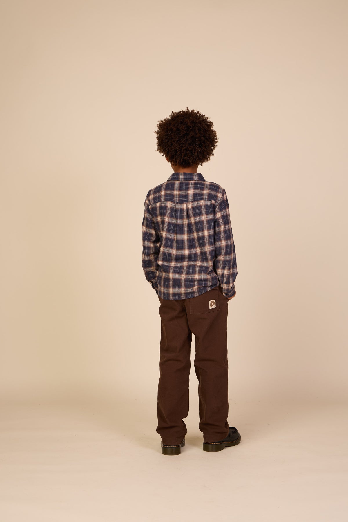 Checked Flannel Shirt - Tween - Navy/Beige | 101650 Edwin