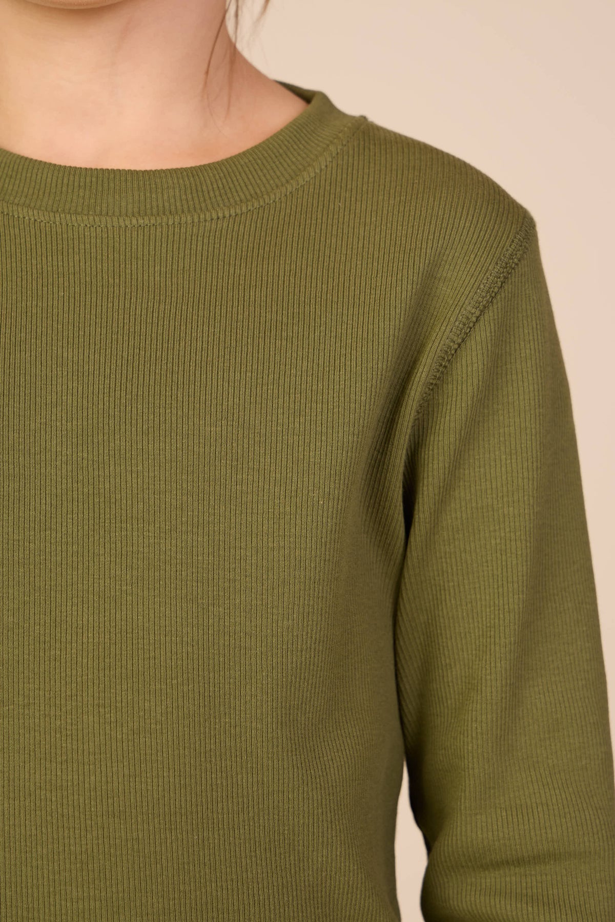 Ribbed Long-Sleeve T-Shirt - Kids - Moss Green | 101599 Conrad