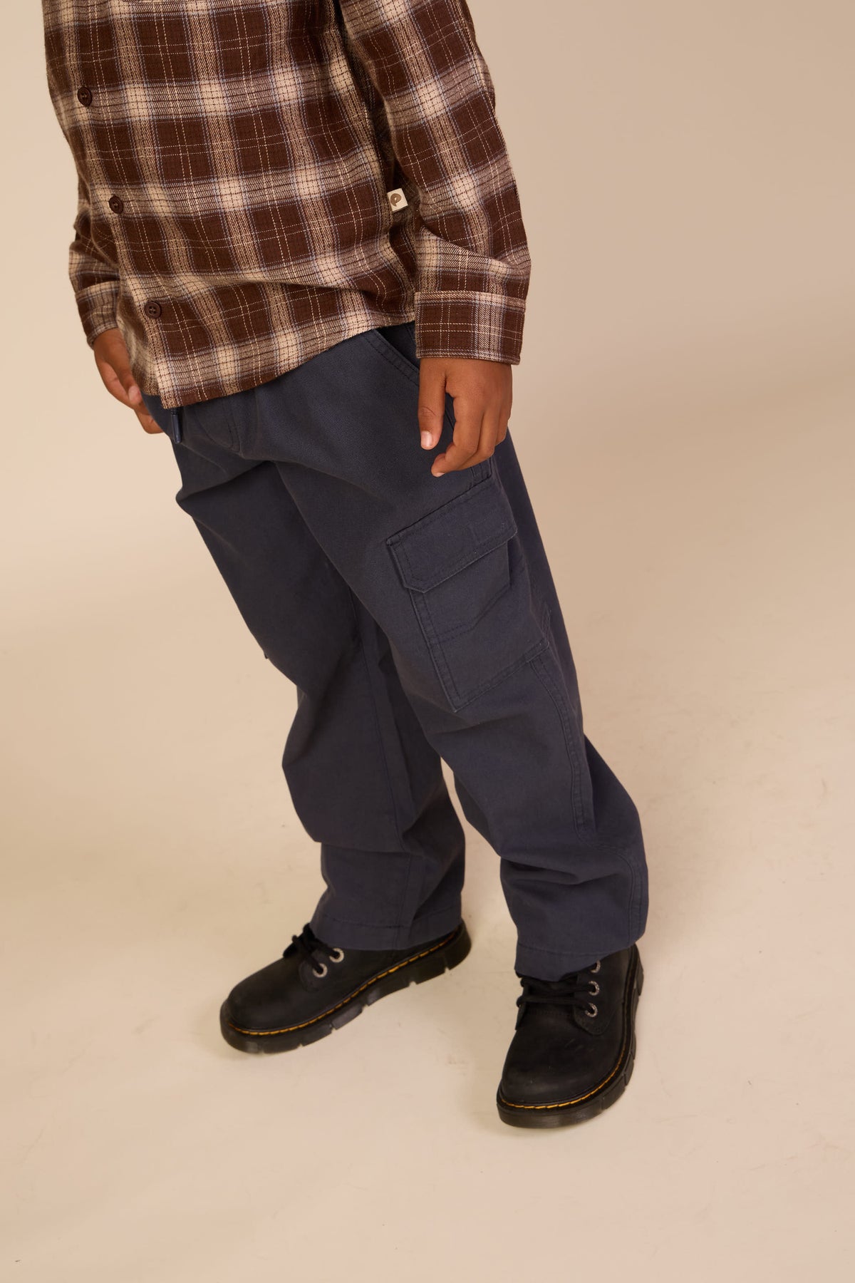 Checked Flannel Shirt - Tween - Brown/Navy | 101652 Edwin