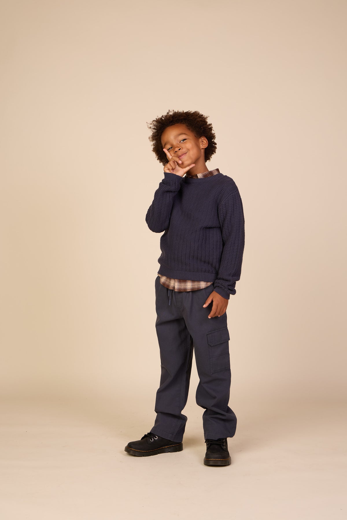 Checked Flannel Shirt - Tween - Brown/Navy | 101652 Edwin