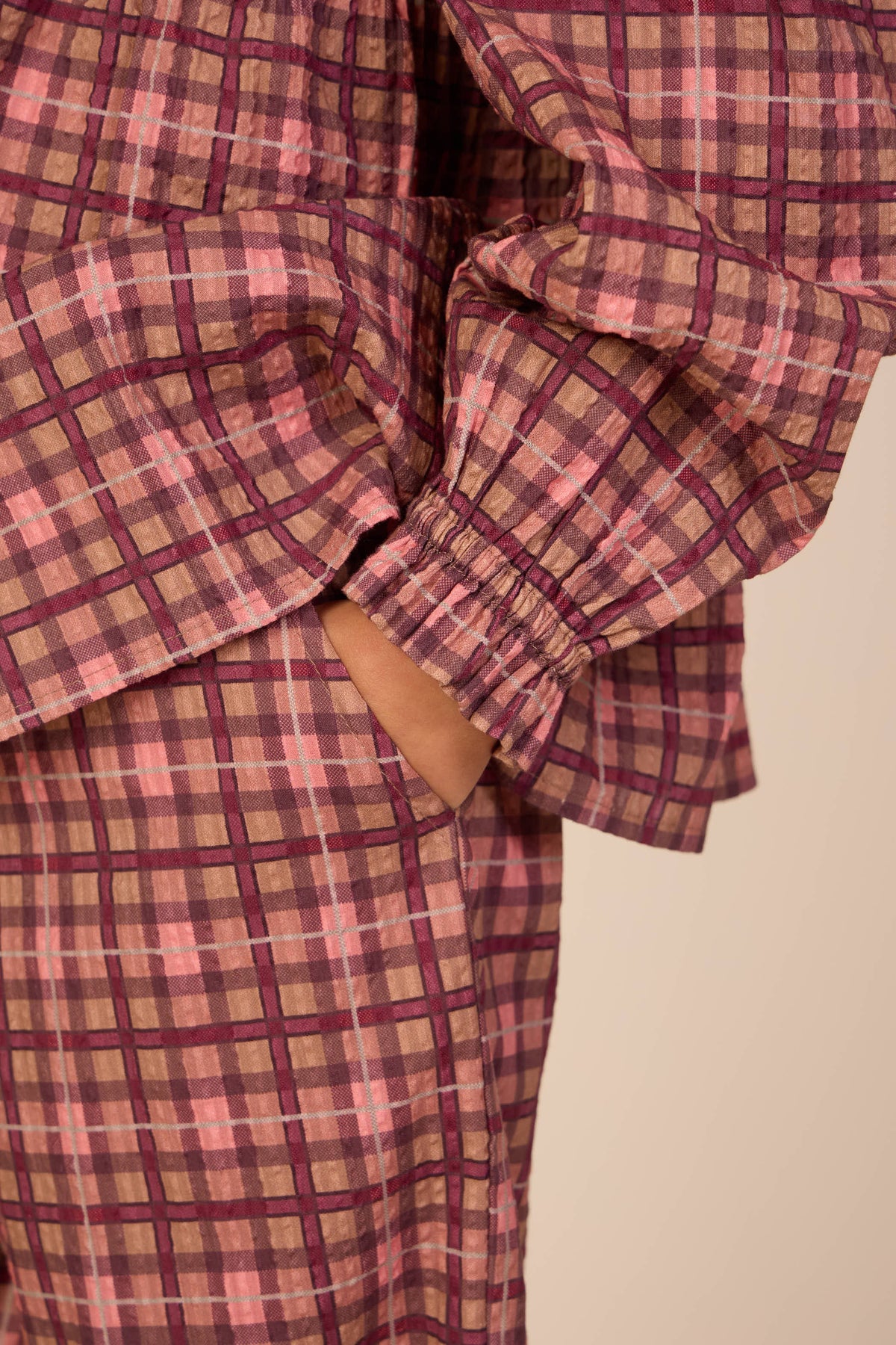 Checked Cotton Trousers - Tween - Rose | 101490 Penny