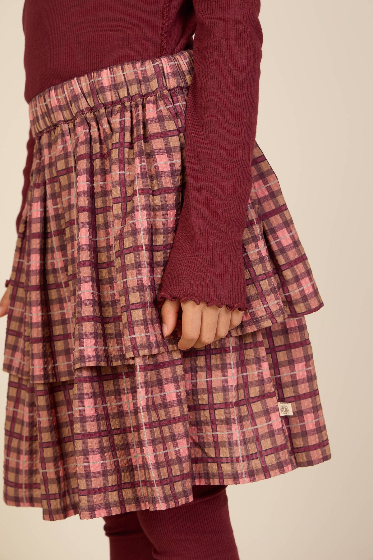 Checked Cotton Skirt - Kids - Rose | 101497 Penny