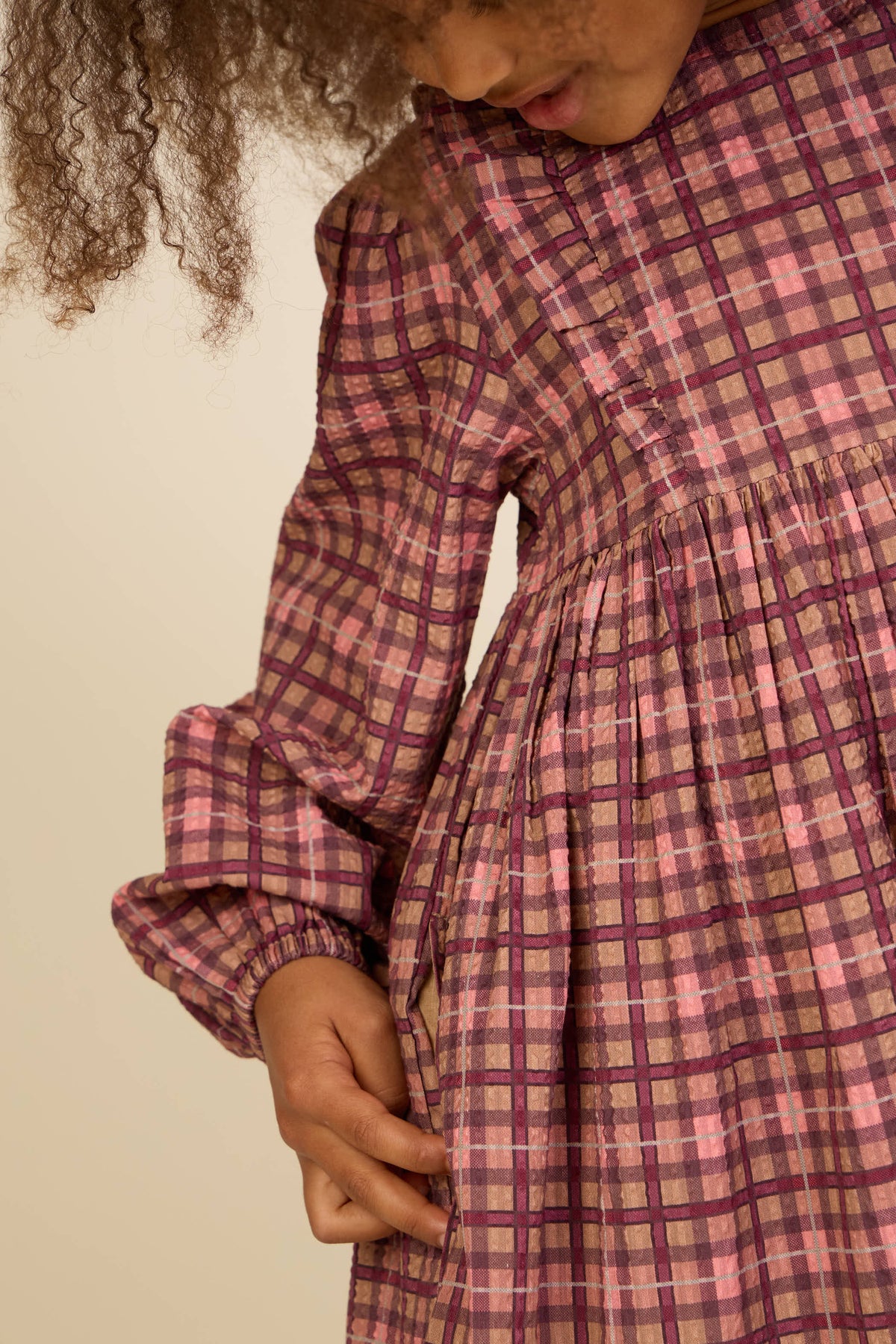 Checked Cotton Dress - Tween - Rose | 101486 Penny