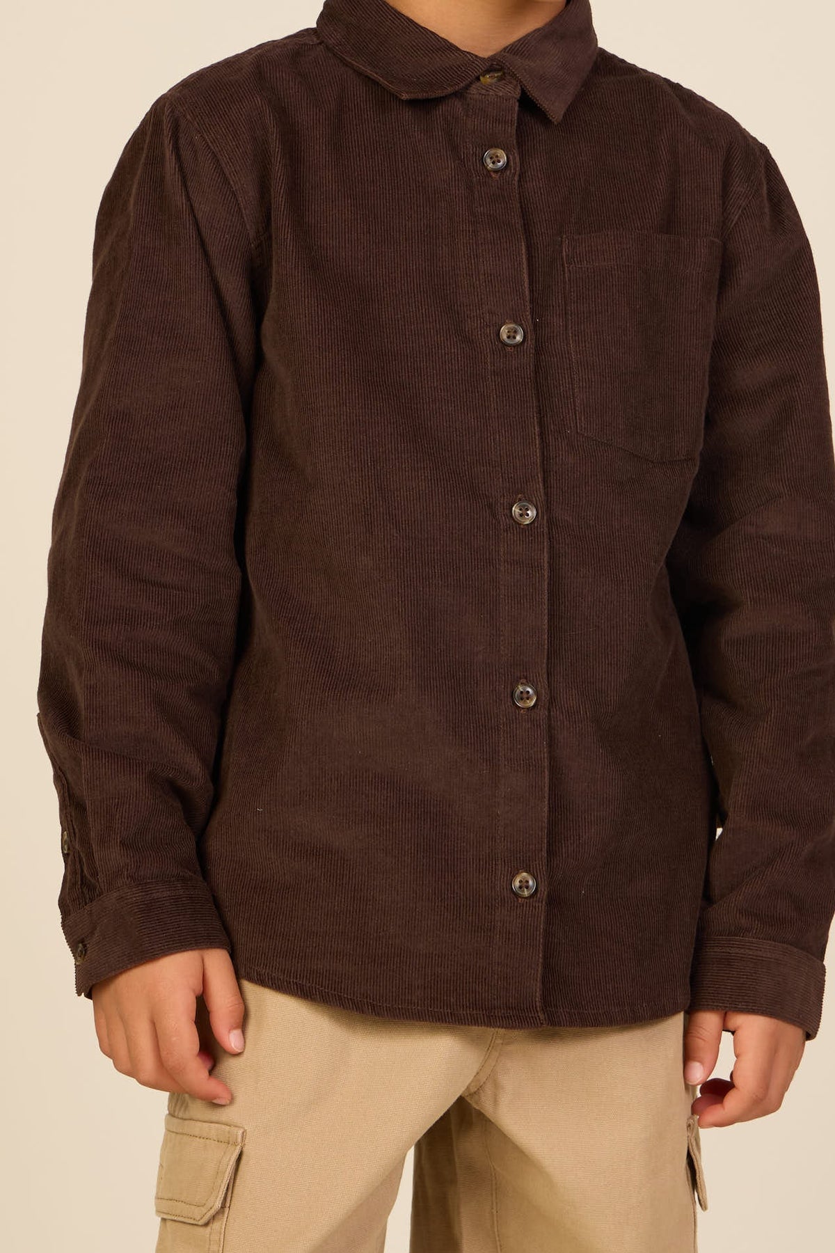Corduroy Shirt - Kids - Dark Brown | 101655 Jonny