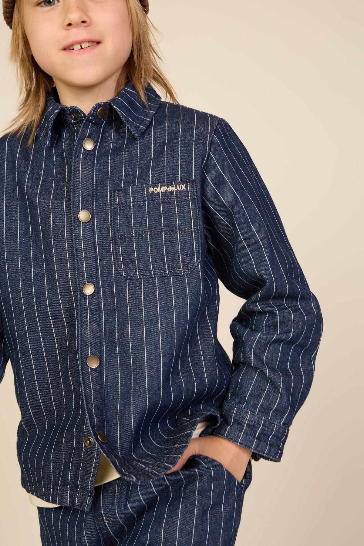 Relaxed Fit Pinstripe Cargo Jeans - Tween - Dark Blue | 101516 Austin