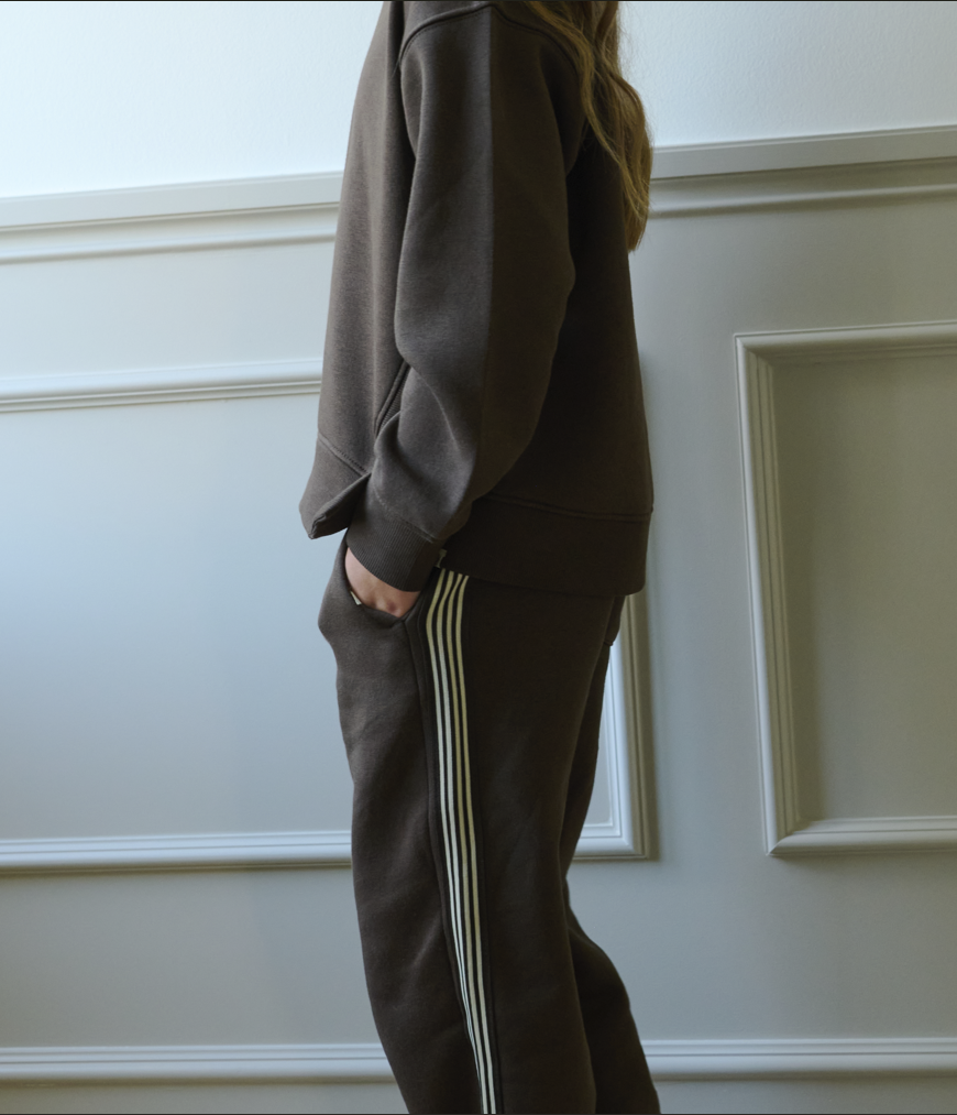 Side Tape Joggers - Tween - Dark Brown | 101631 Zoe