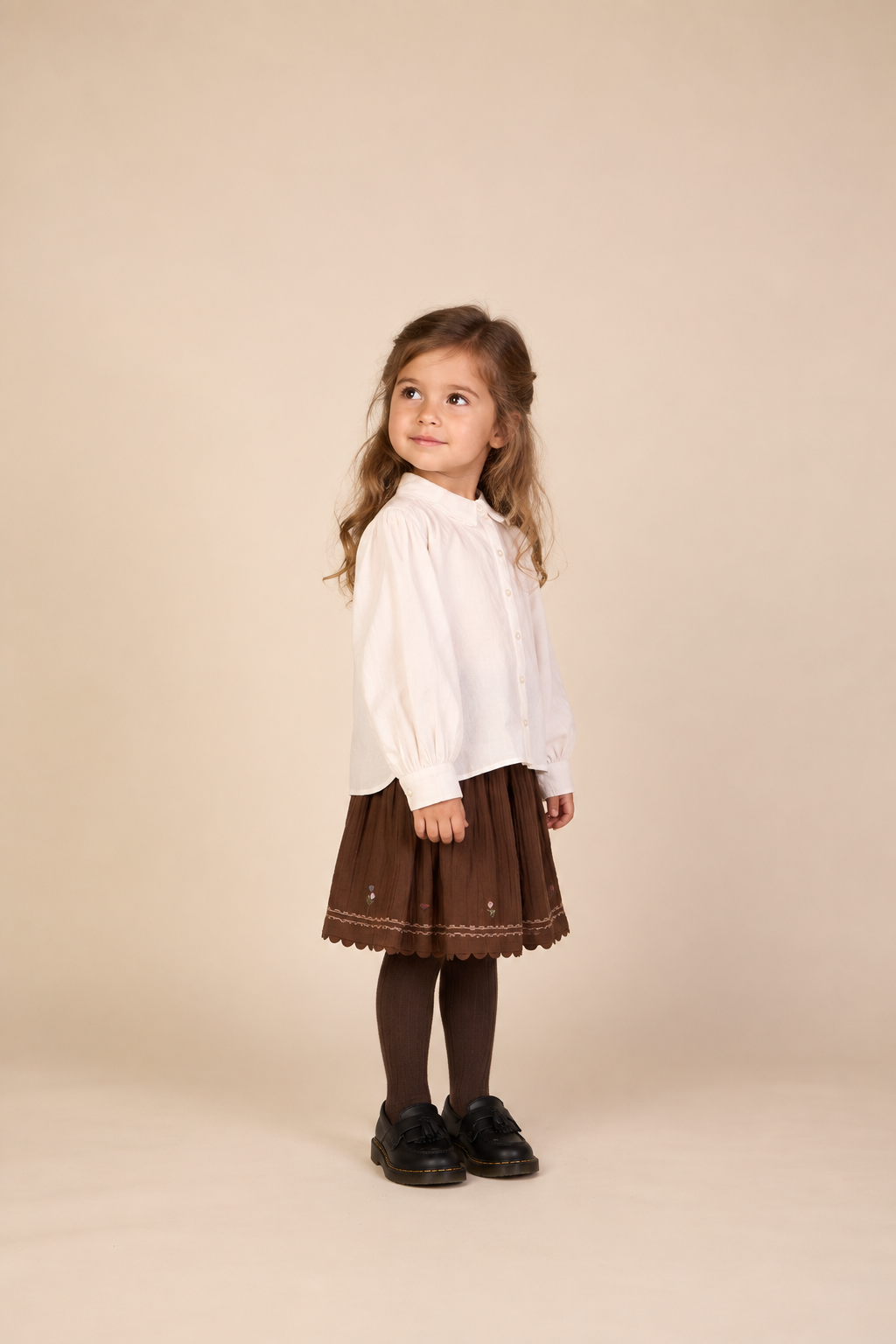 Cotton Shirt with Lace Collar - Kids - Offwhite | 101459 Holly