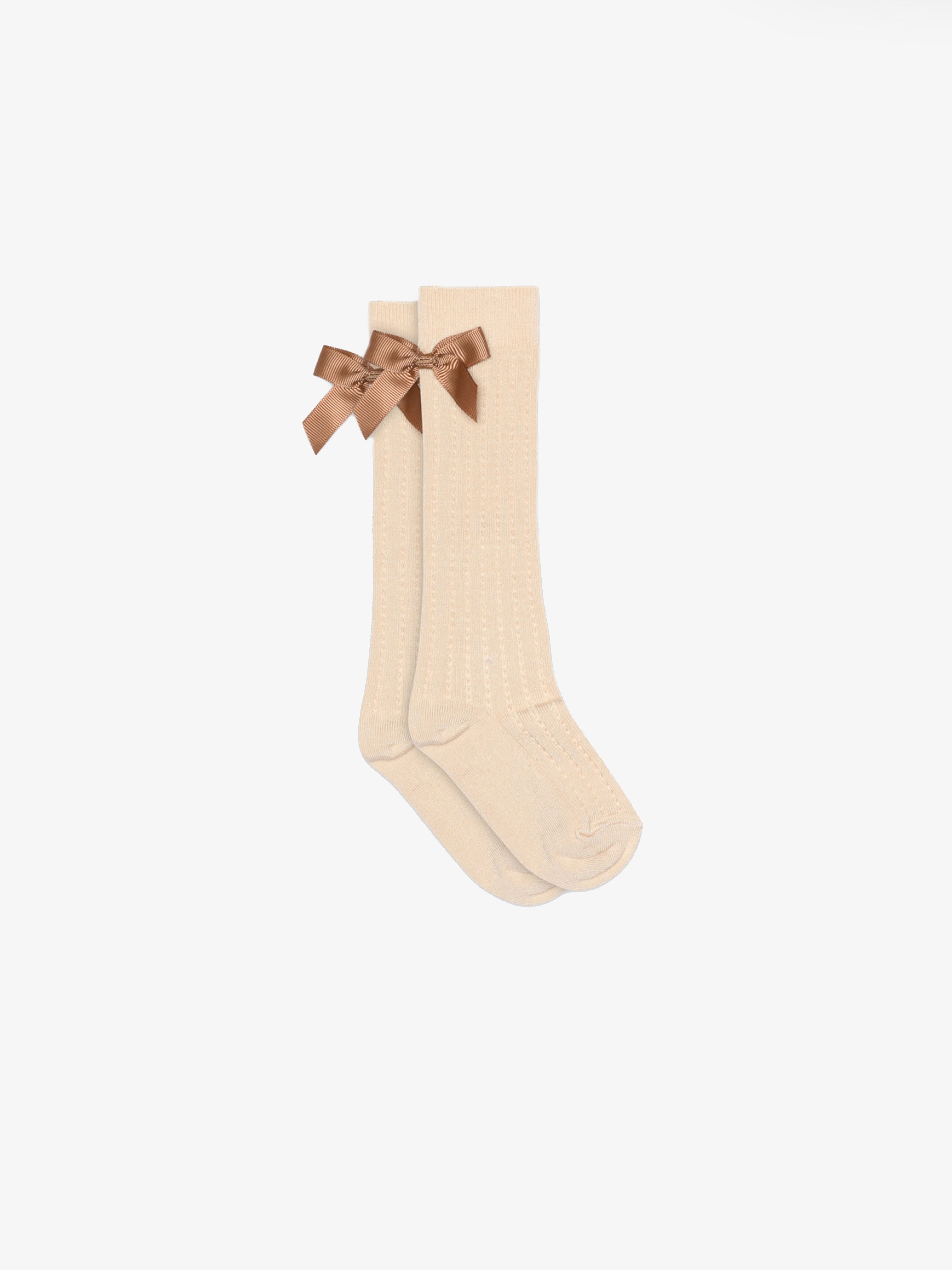 MP Knee Socks with Bow - Kids - Light Beige | 101381 MP Liva
