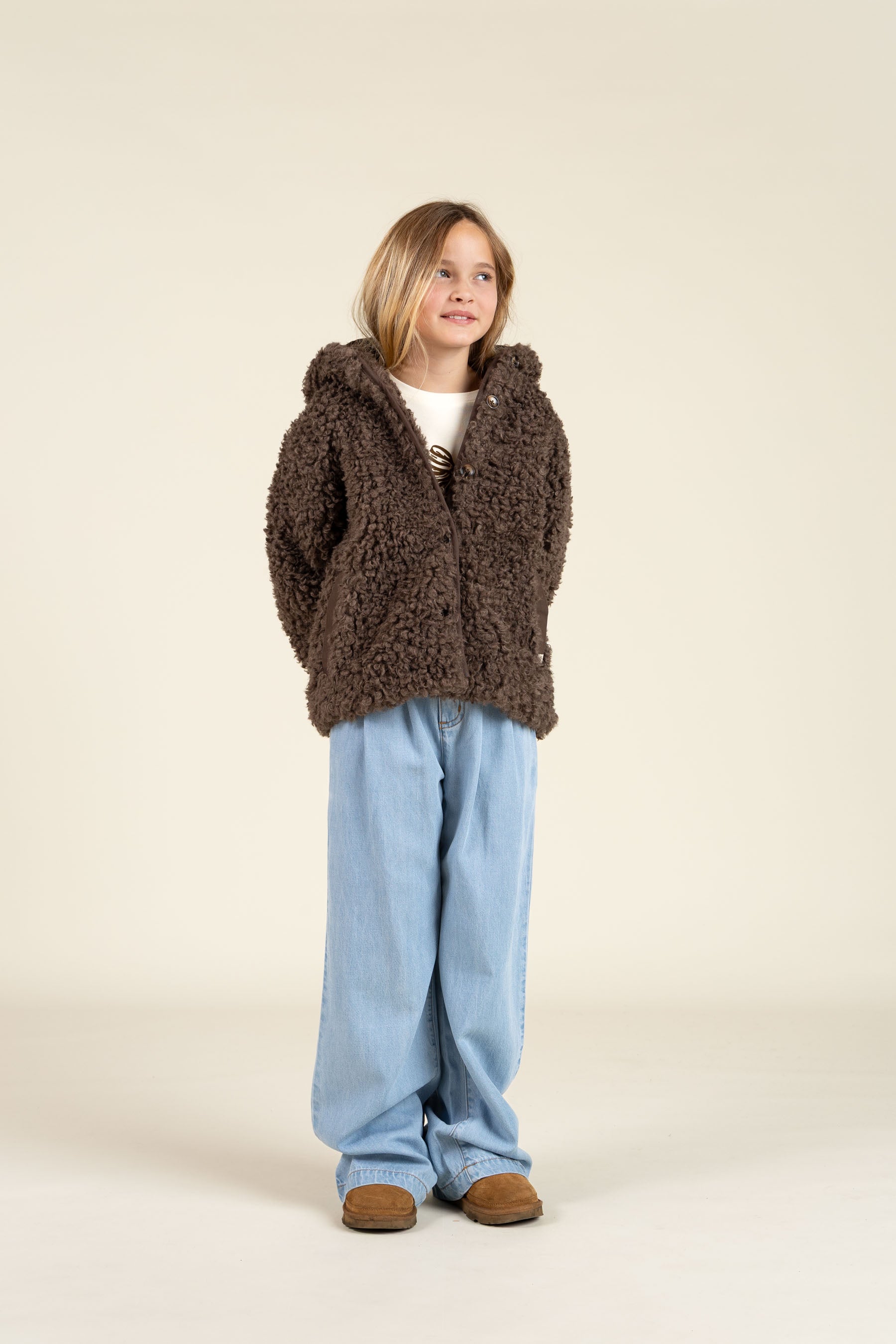 Long Sleeve  T-shirt w. Front Print - Tween - Off White | 100849 Kendell