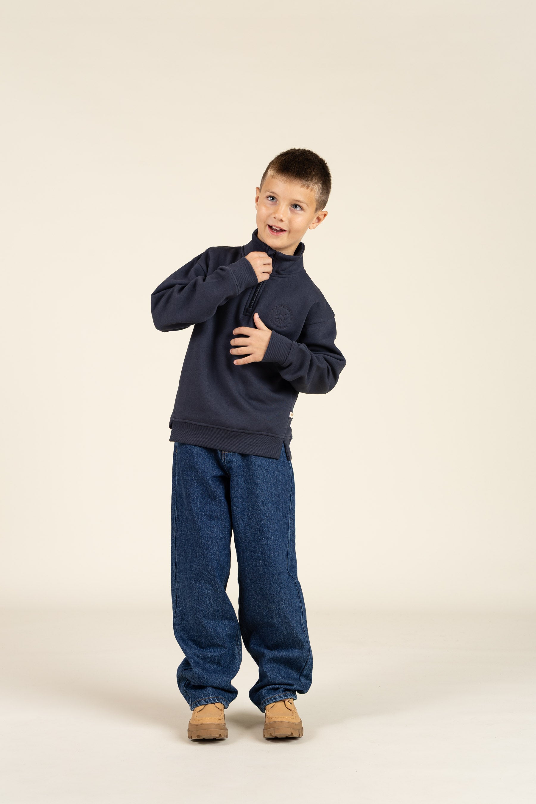 Half Zip Sweatshirt - Tween - Navy | 100807 Tristan