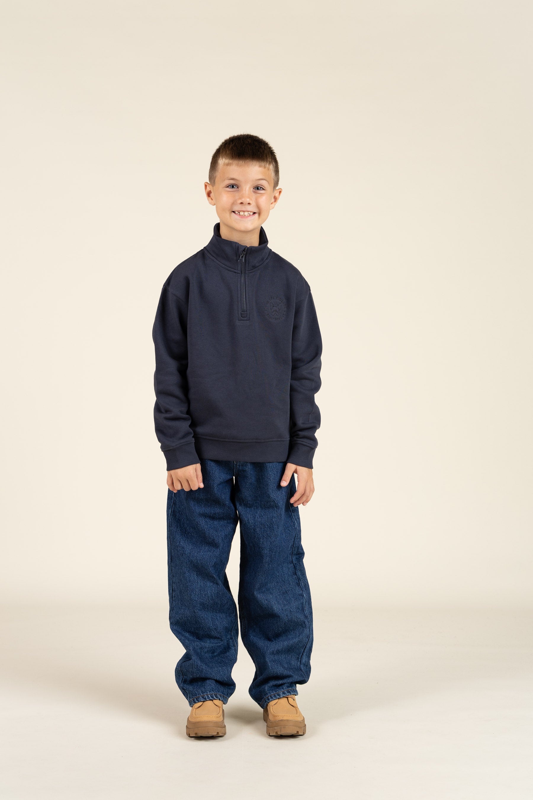 Half Zip Sweatshirt - Tween - Navy | 100807 Tristan