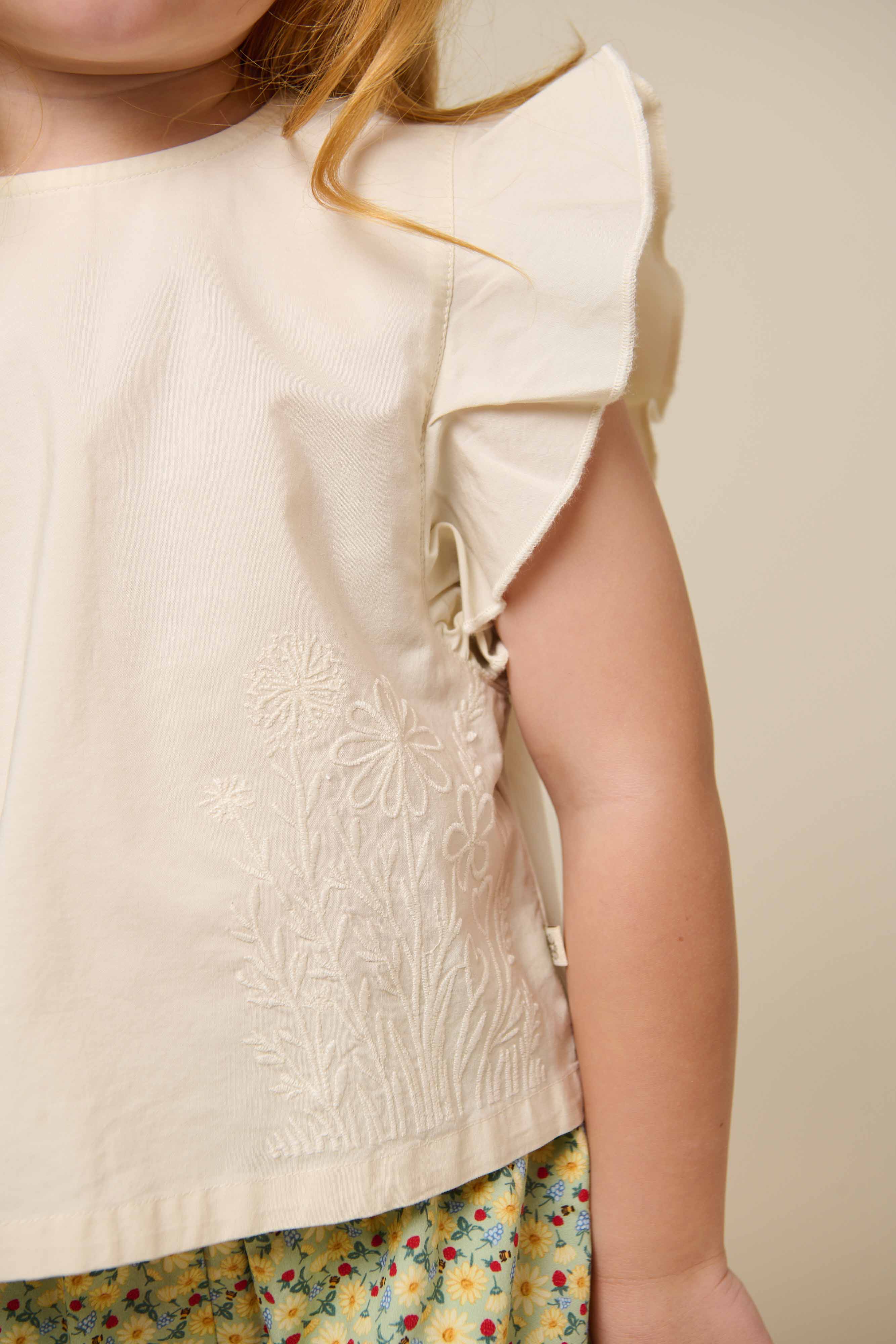 Poplin Blouse with Embroidery - Kids - Offwhite | 101043 Barbara