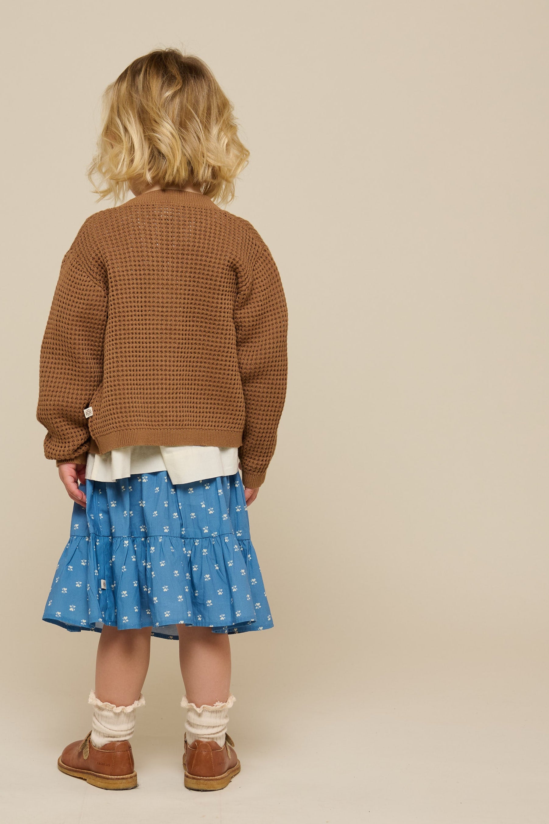 Printed Poplin Skirt - Kids - Dusty Blue | 101054 Camilla