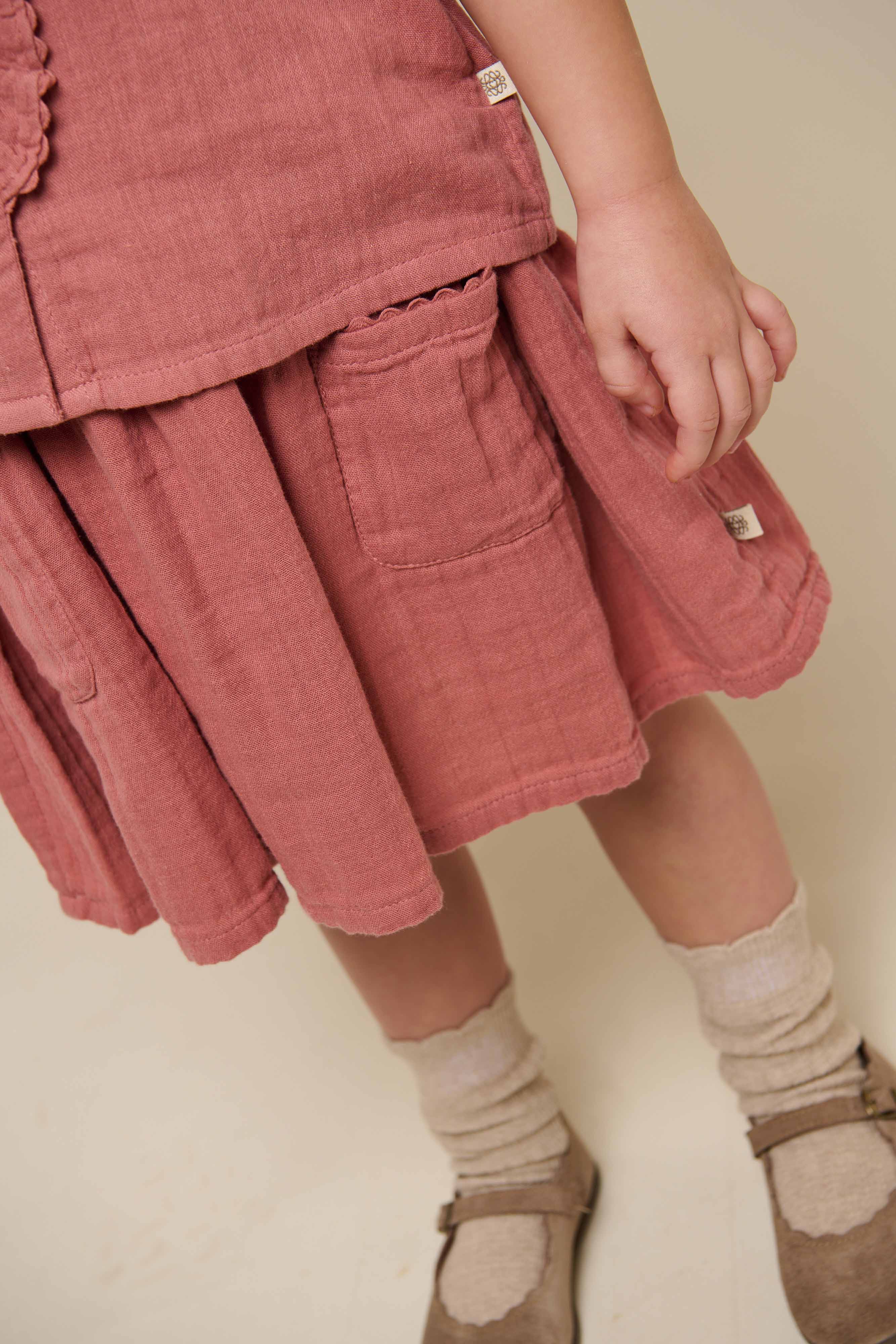 Gauze Skirt - Kids - Old Rose | 100938 Jasmine