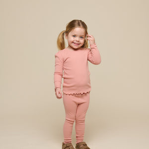 Modal Rib Leggings - Kids - Rose Tan | 101322 Lottie