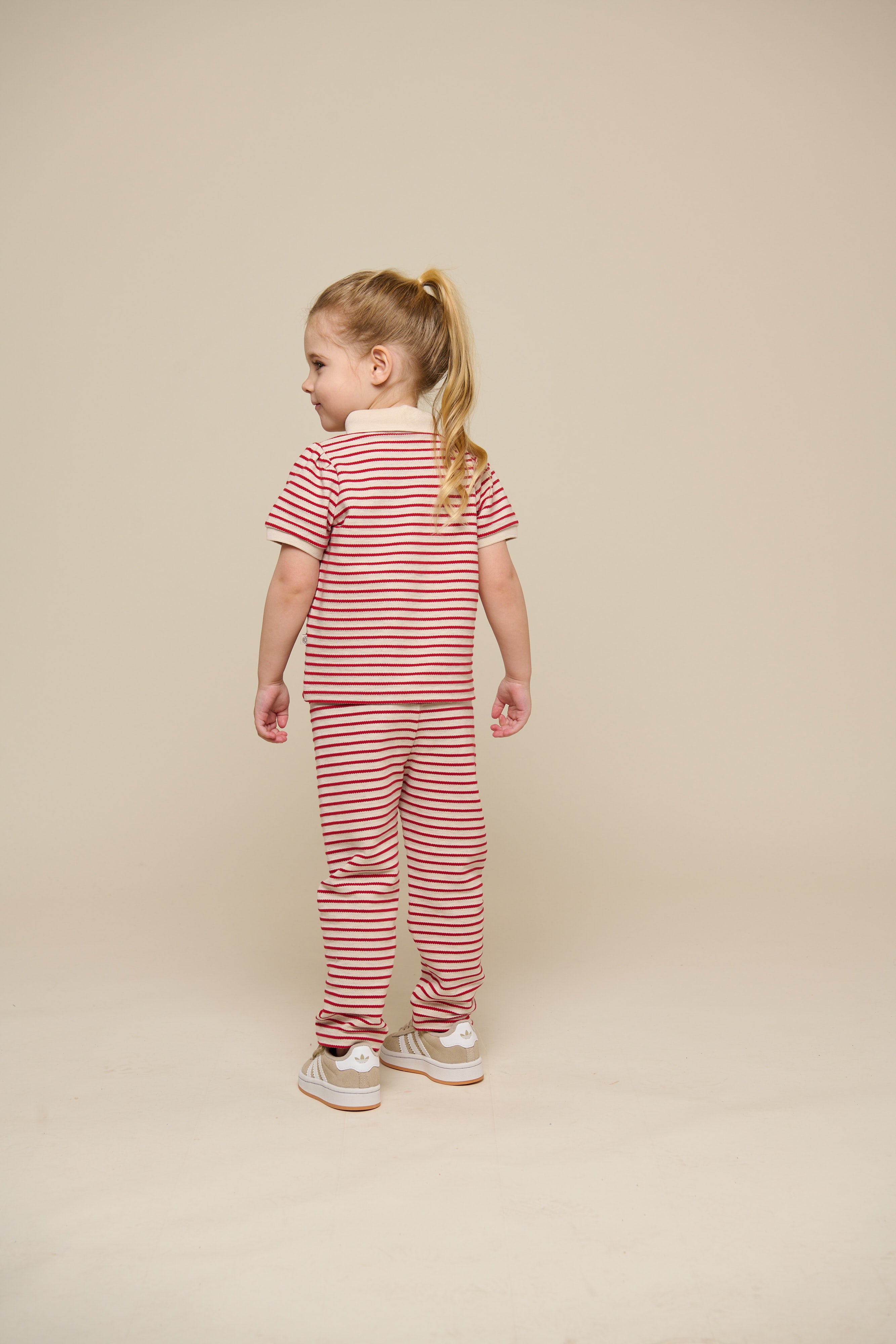 Striped Jersey Polo - Kids - Cherry Red | 101002 Emmie