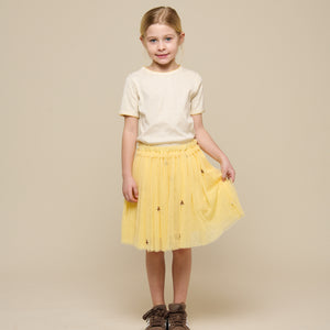 Pointelle t-shirt with contrast picot - Tween - Off White | 101290 Drew