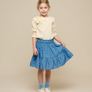 T-shirt with Flower Application - Tween - Offwhite | 101232 Sarah