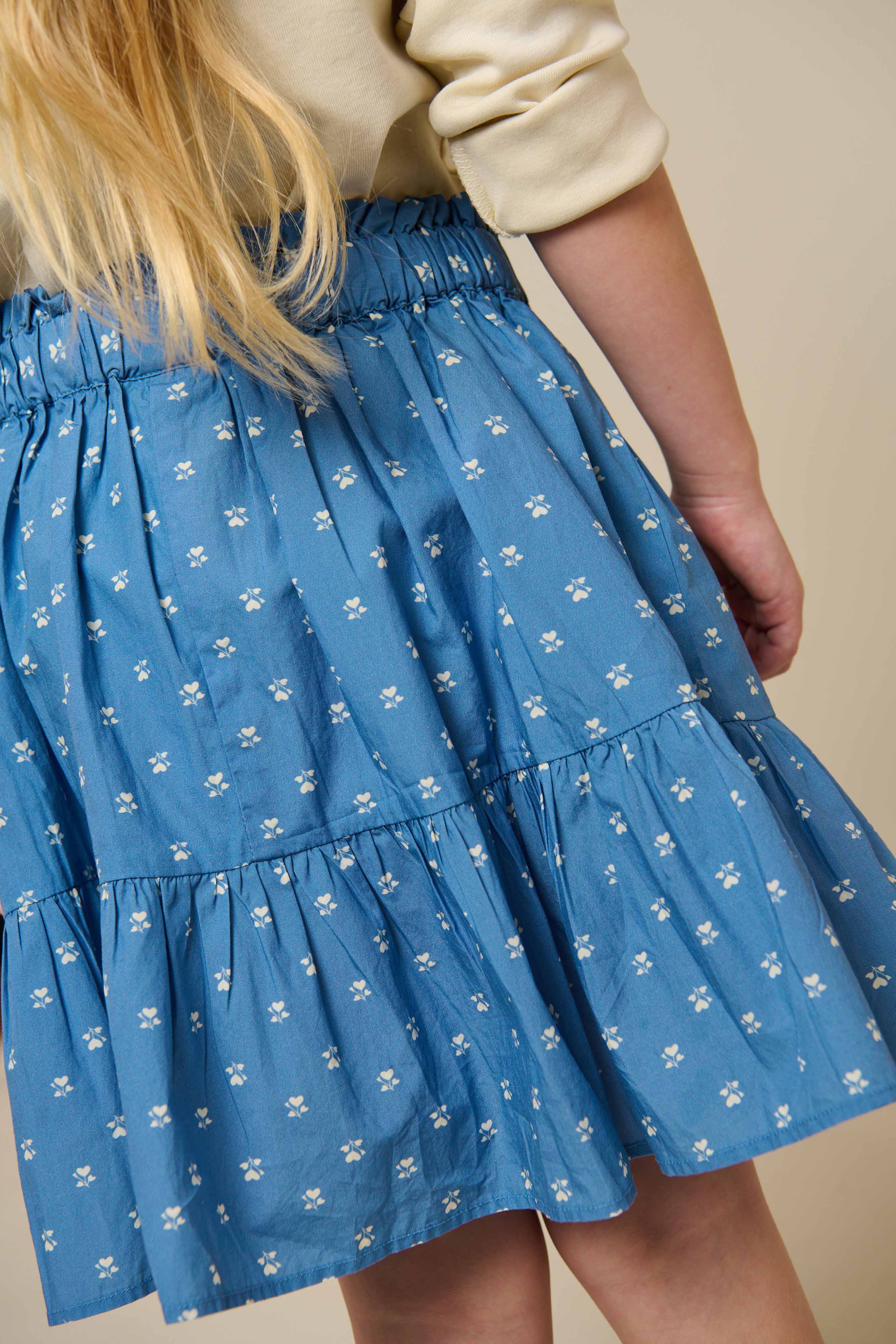 Printed Poplin Skirt - Tween - Dusty Blue | 101085 Camilla