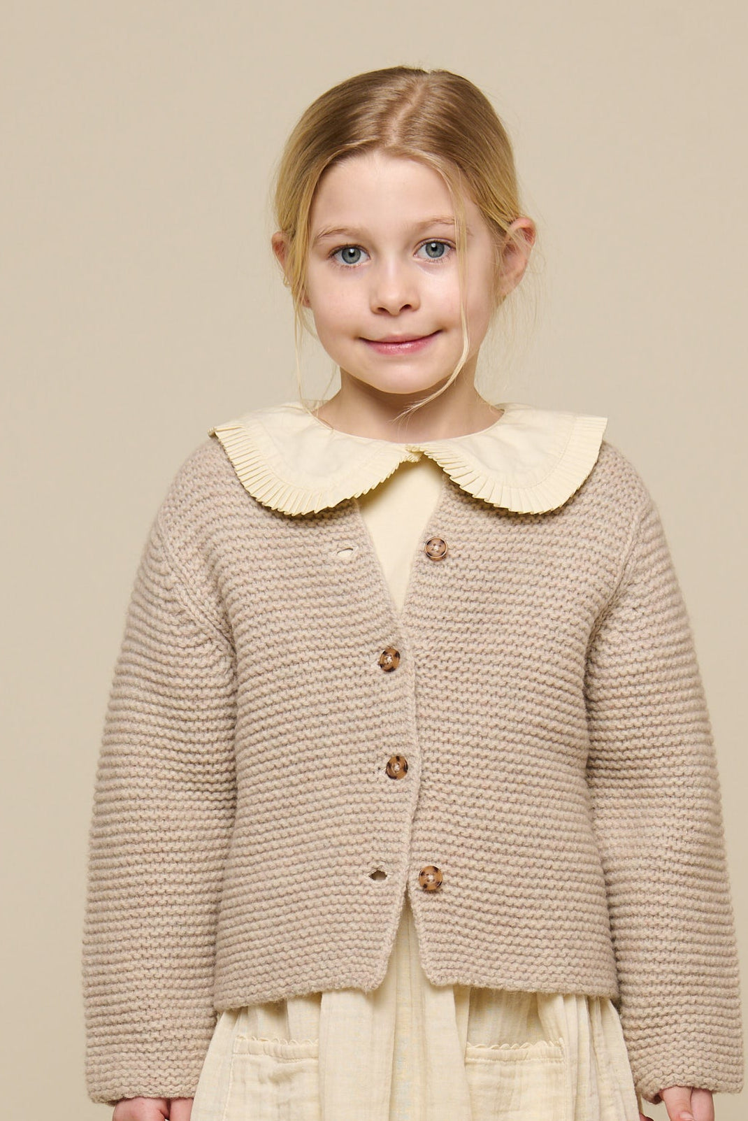 Strickjacke aus Wolle - Tween - Caffe Latte Melange | 100875 Maya