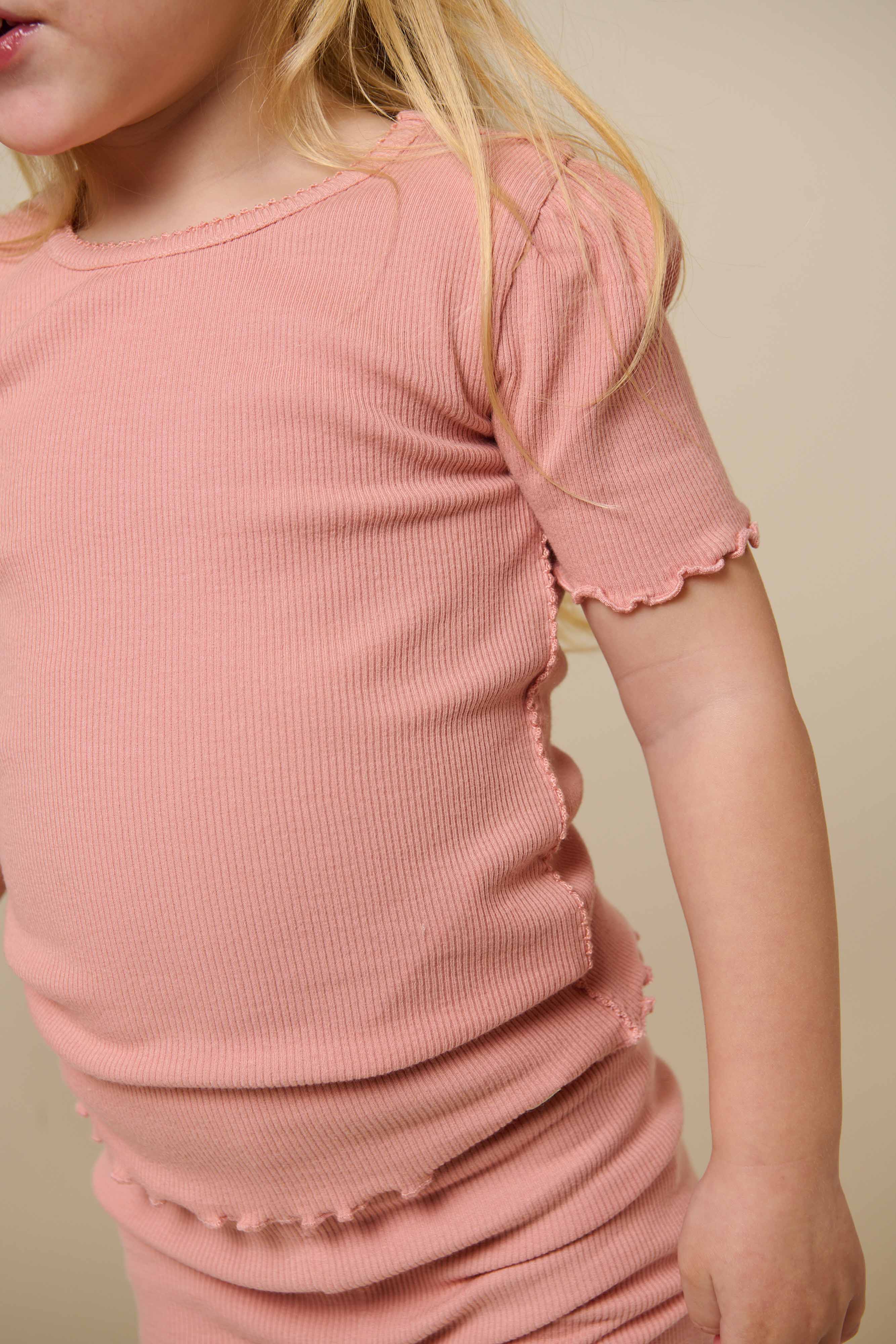 Modal Rib T-shirt - Kids - Rose Tan | 101298 Lottie