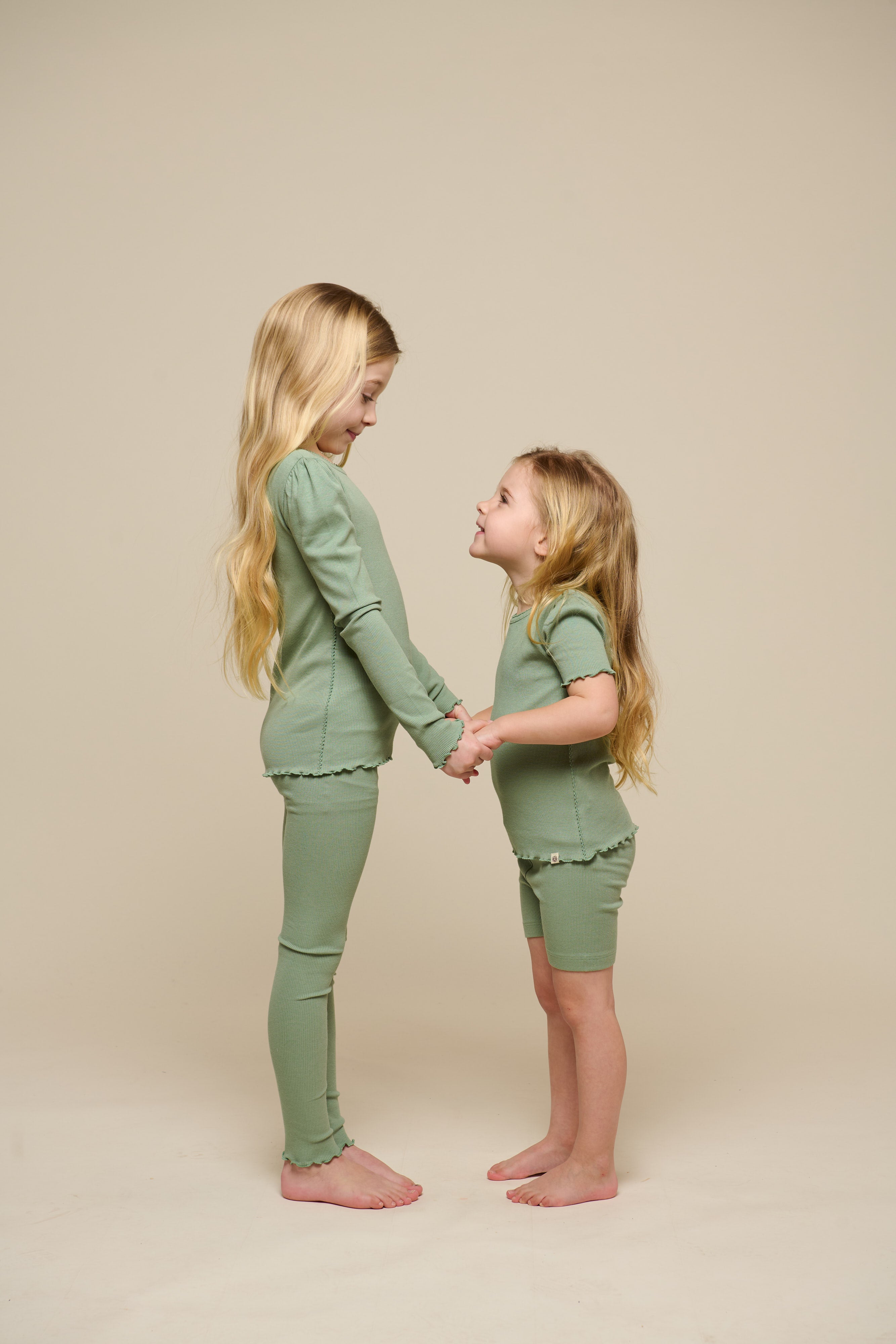Modal Rib T-shirt - Kids - Dusty Green | 101302 Lottie